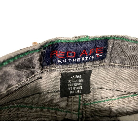 Red Ape Jeans Boys Infant baby Size 24 months Gray Green Rockin my Red ape Patch - Picture 4 of 5